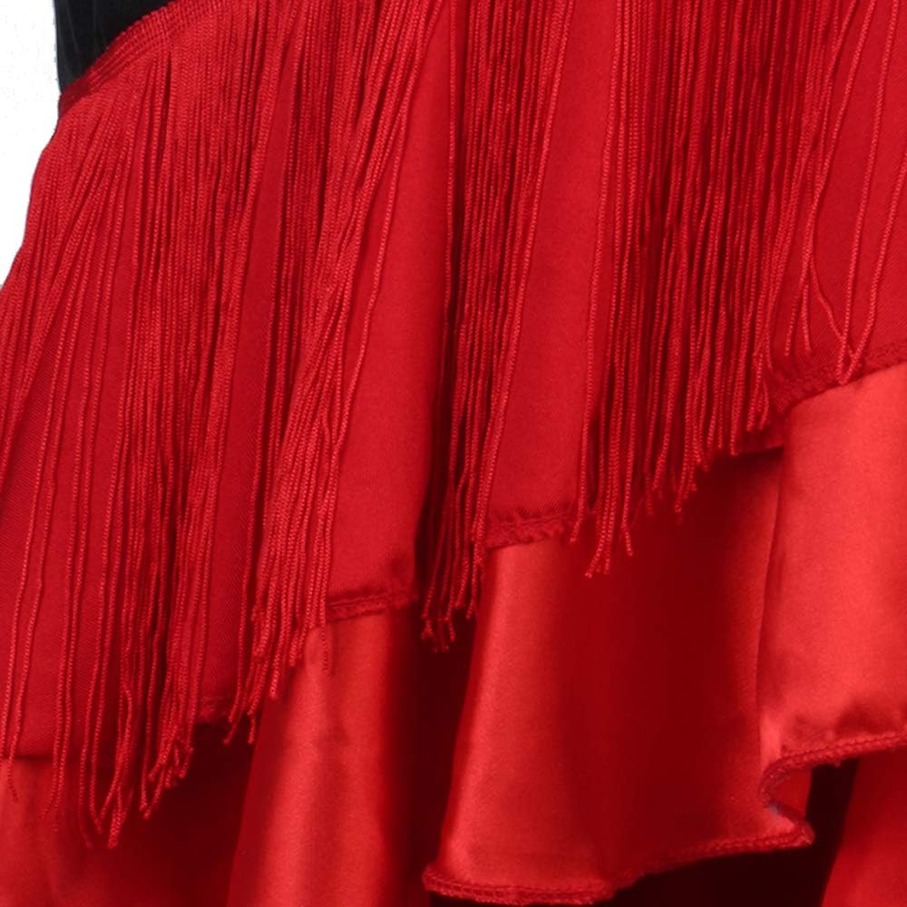 New Latin Ballroom Competitio​n Dance Dress Modern Waltz Tango Standard Dress#F520 Red, Turquoise