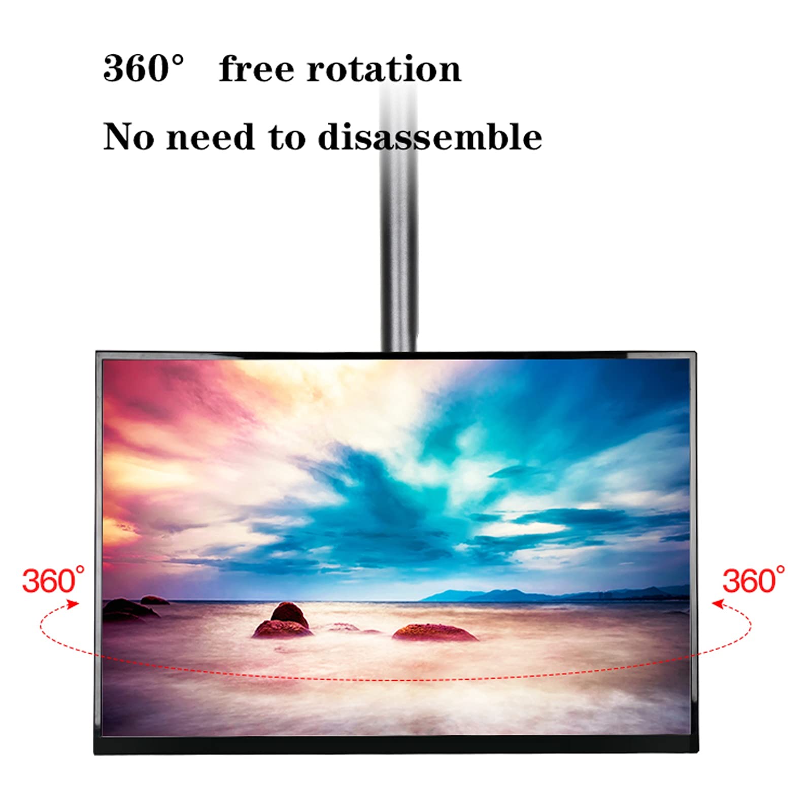 TV Stand Staffa TV a soffitto Dual-Screen Extension Tilt Rotazione TV Staffa di Montaggio Staffa Staffa TV Regolabile con Gestione del Cavo for TV a 32-65 Pollici .per casa, Ufficio