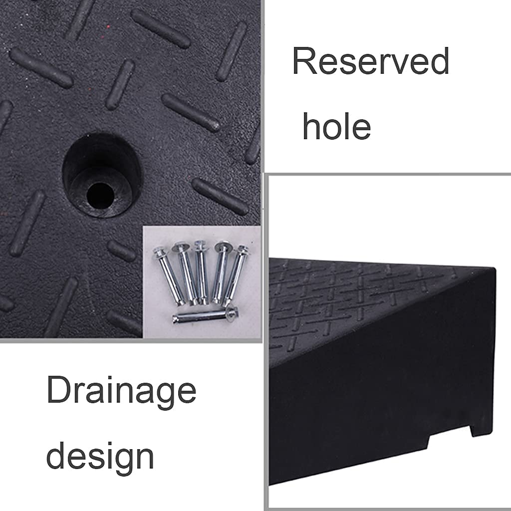 Rampa de umbral de goma para silla de ruedas con tiras reflectantes, rampa de bordillo resistente para coche, entrada, muelle de carga, almohadilla de escalones de elevación de 7 a 15 cm