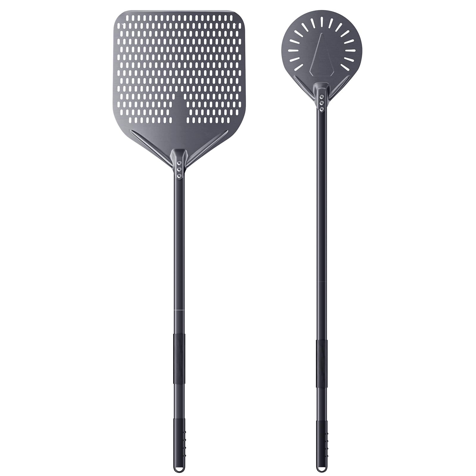34CM & 23CM Pala per Pizza Forata Professionale in Alluminio Anodizzato Duro Pizza Paletta 120CM