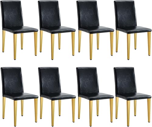 Miniatura 11 de Juego de 4 sillas de comedor blancas, piel sintética con patas de metal cromadas, juego de 4 sillas de cocina sin brazos, carga máxima de 300