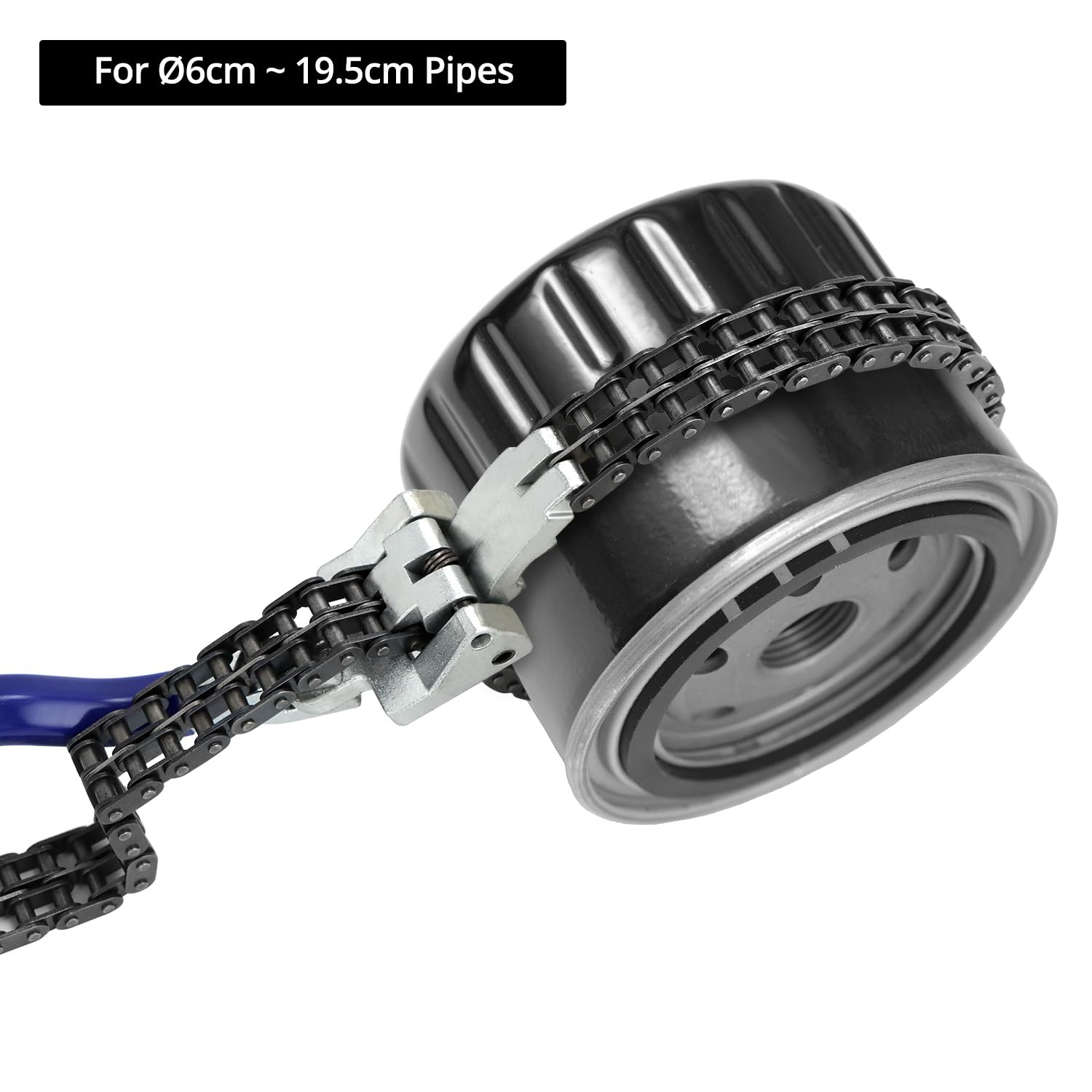 QWORK® Clé à Chaîne Filtre à Huile - Chaîne Duplex de 600 mm, Ø 60-195 mm - pour Auto-Moto Ouverture de filtres