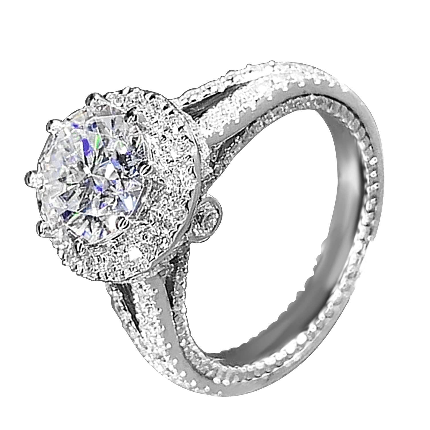 American Diamond Studded Finger Ring Fashion Wear Stylish Jewellery Gift for Girls & Women - Valentines Gift for Her