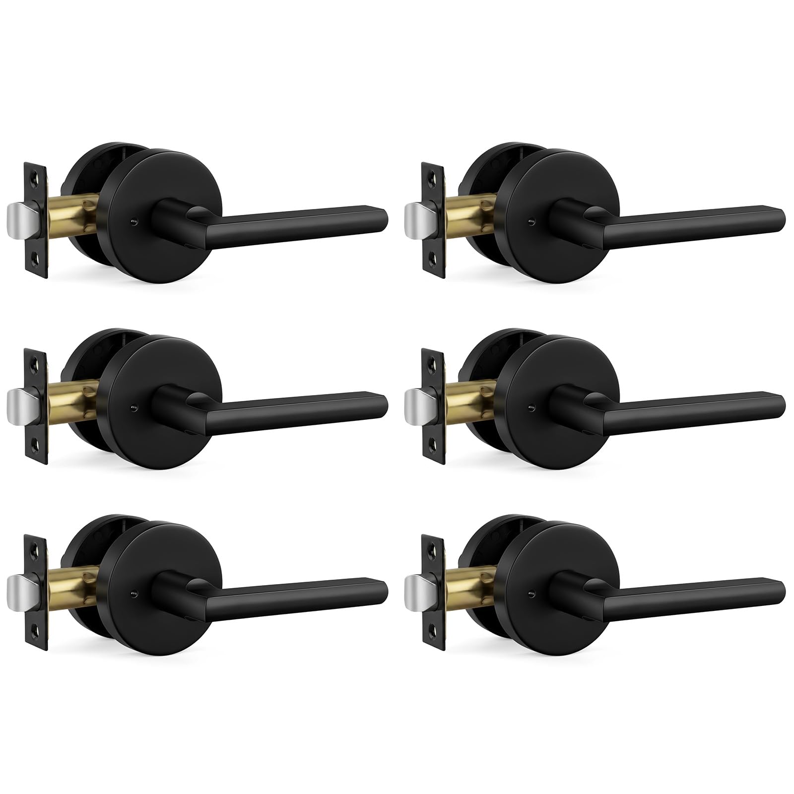 Poignée de porte d'intérieur noire ronde pour une décoration moderne chic