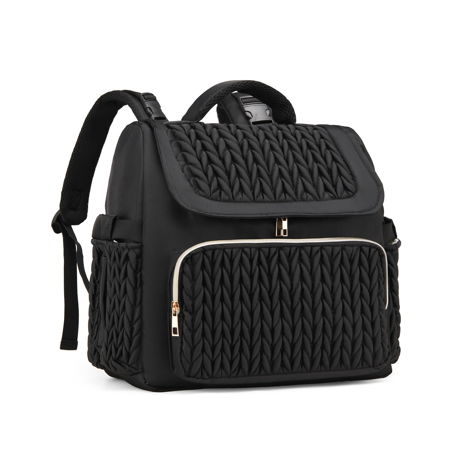 Diaper Bag Backpack, Baby Bag with Changing Pad, Travel Waterproof Diaper Bag Tote, Newborn Essentials Must Haves, Luxury baby shower gifts for boys & Girls, Black