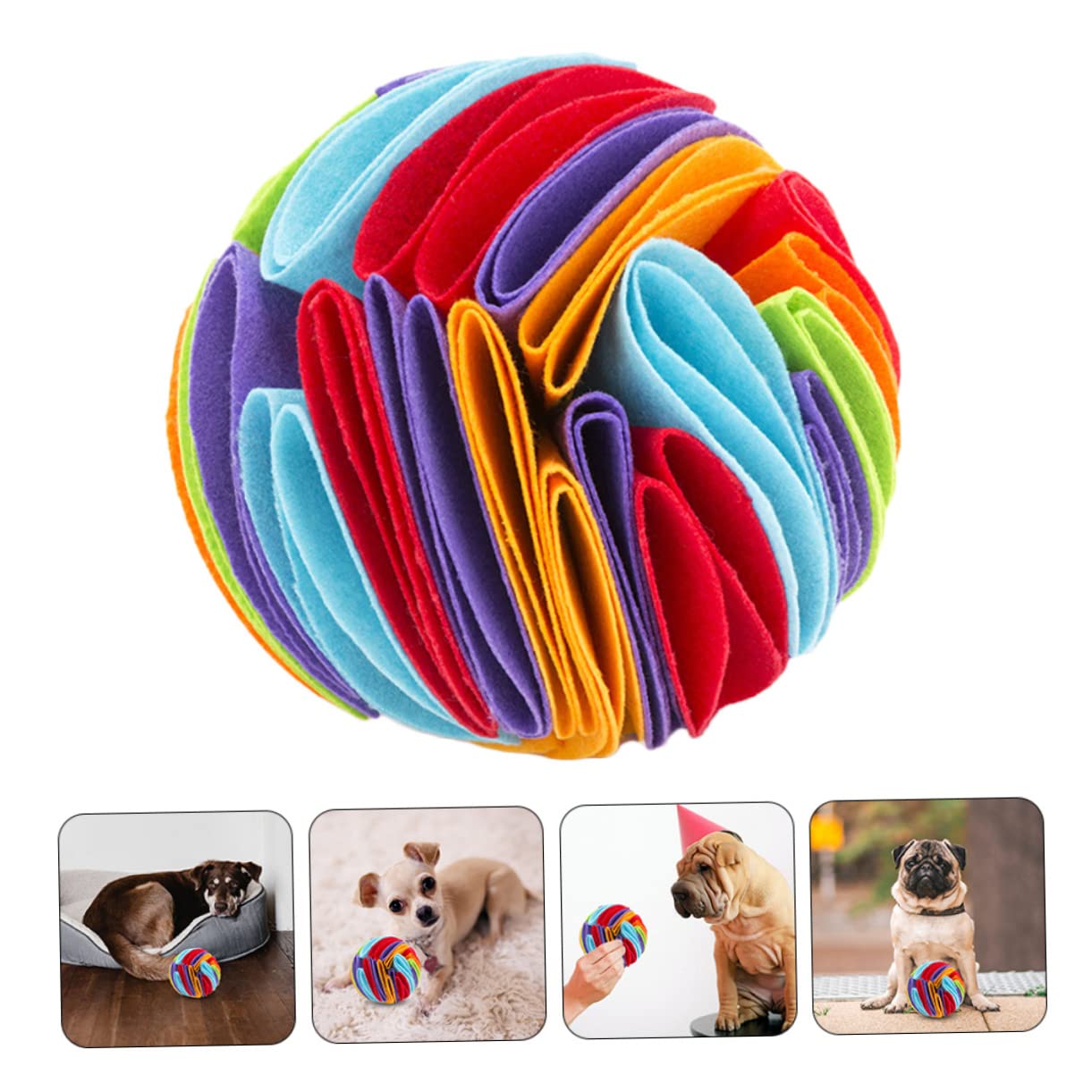 Supvox 3st Hundeschnüffelball Interaktives Hundespielzeug Für Kleine Hunde Hundefutterspielzeug Hund Nase Arbeitsmatte Hundepyjama Anti-nahrungsmatte Für Hunde Haustierschnupfen Filzstoff