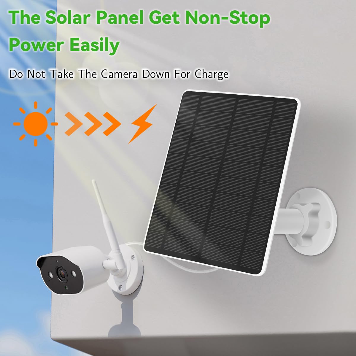 Security panel słoneczny (5 W), kompatybilny z EufyCam, panel słoneczny 5 V ze złączem USB-C, adapter micro USB, IP65, odporny na warunki atmosferyczne, do monitorowania zewnętrznego i ładowania