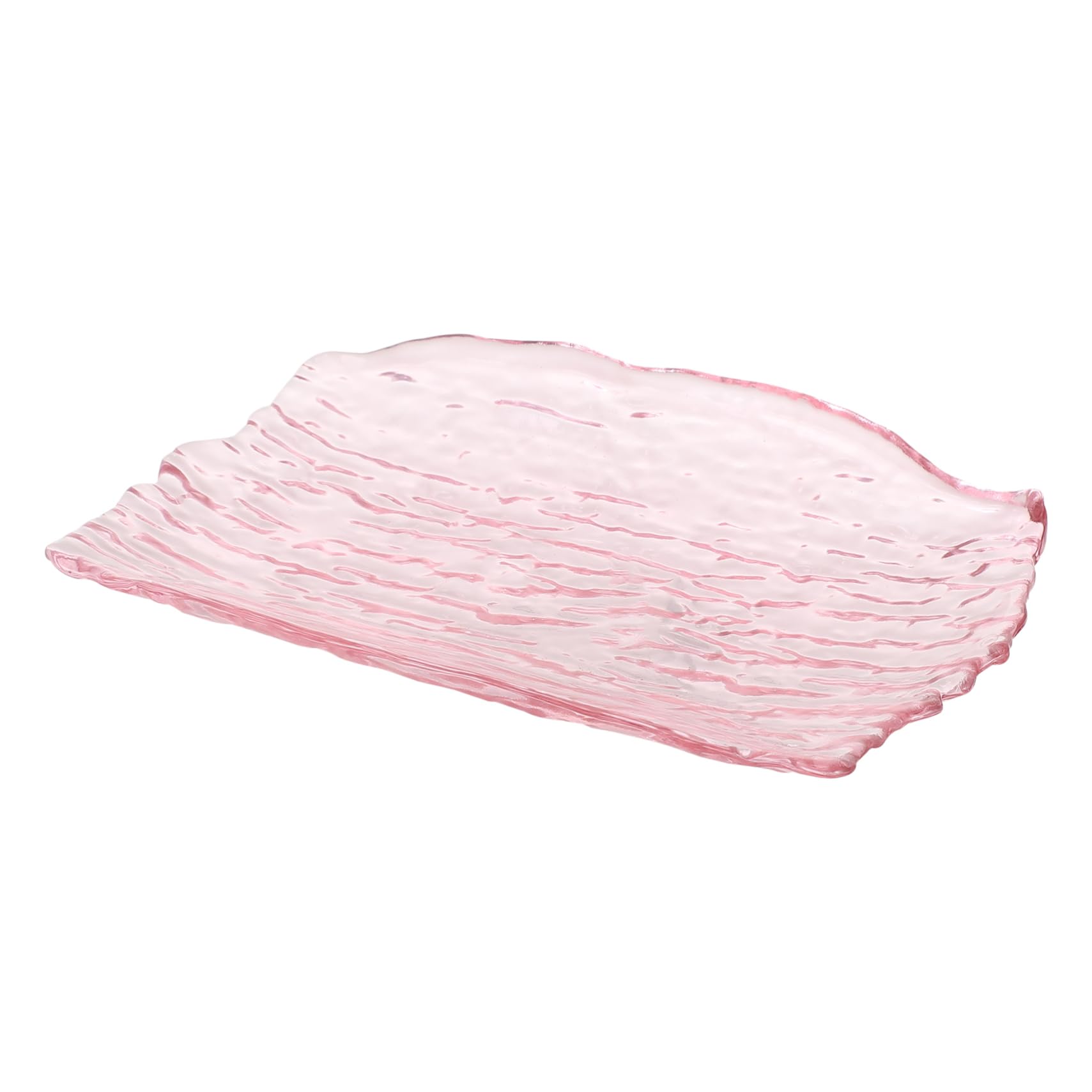 LIFKOME Rosa Glasteller mit Rindenmuster Dessertteller und Obstteller Sicher Multifunktional für Kinder Beim Verzehr Drinnen und Draußen