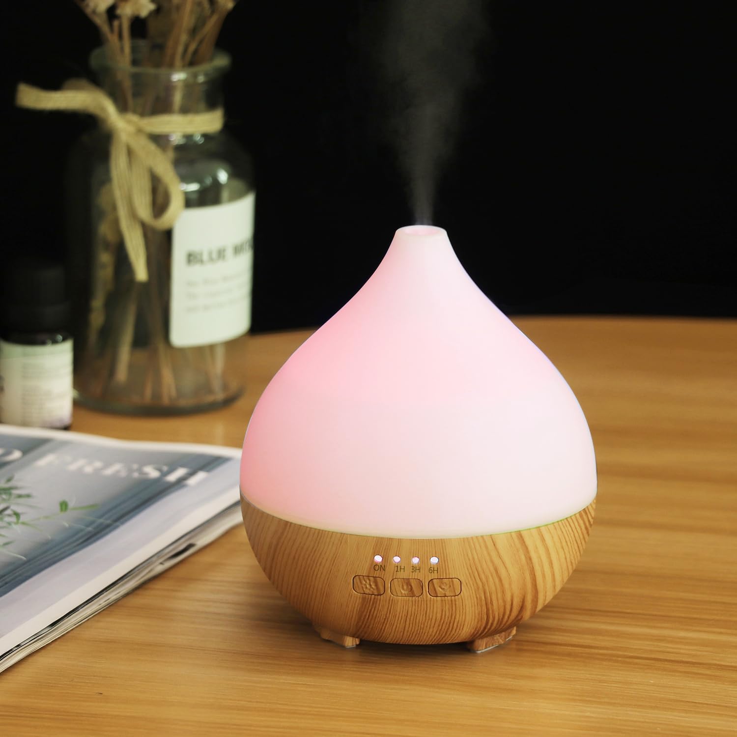 flintronic Diffusore di Oli Essenziali, 100ml Ultrasuoni Diffusore di Aromi Umidificatore Ambiente, Con LED a 7 colori, per Camera da Letto, SPA, Ufficio, Neonato
