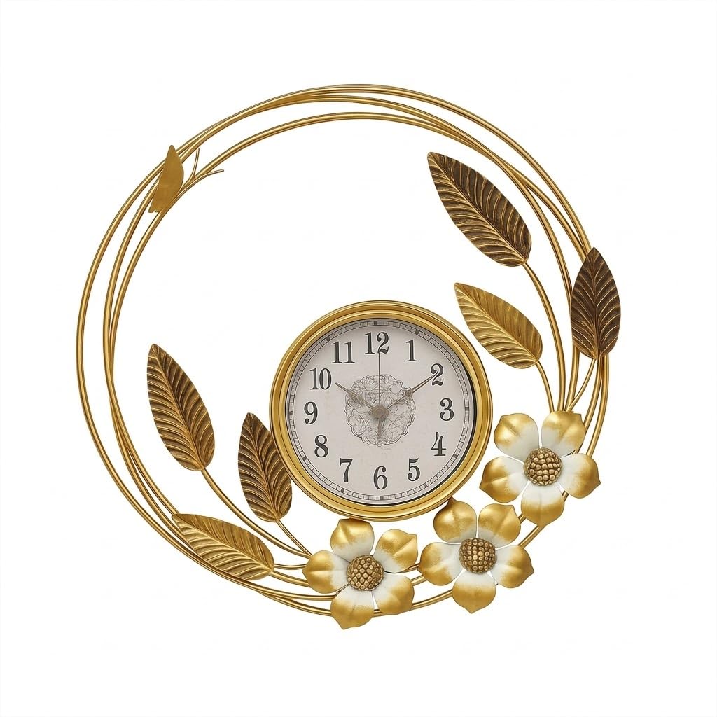 Luxury Round Wall Clock - Retro Double-Sided Design -14