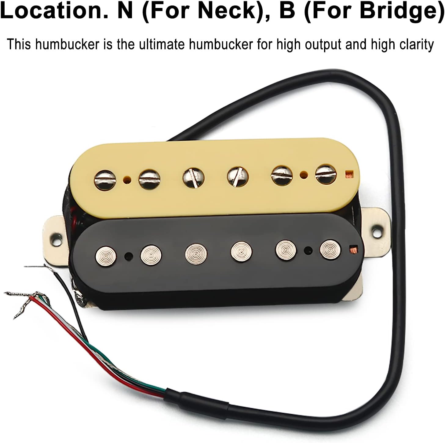 SAPHUE Alnico 5 Electric Guitar Pickup Humbucker Double Coil Pickup Alnico V Guitar parts Ivory/Black