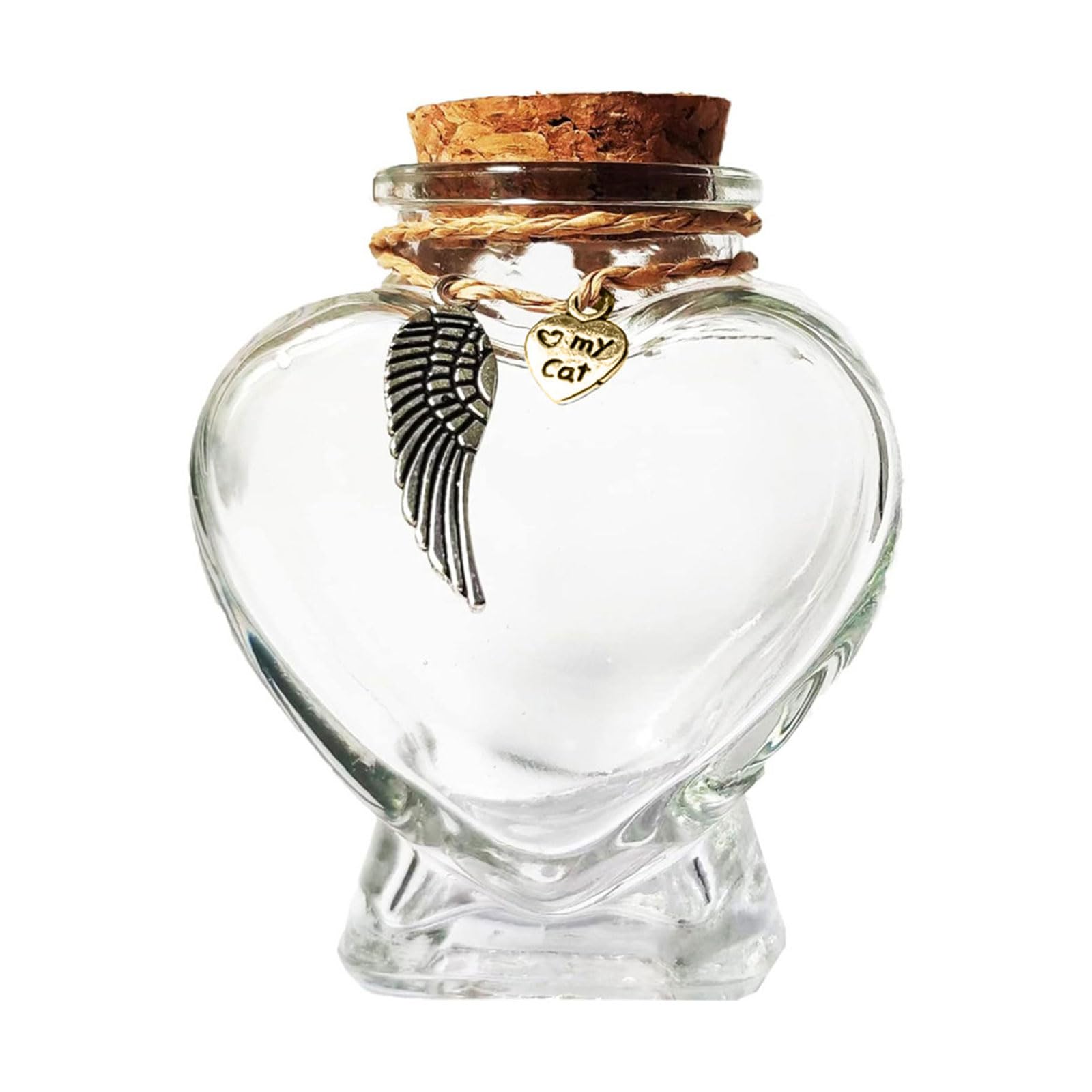 Piceioep Personalize Pet Hair Keepsakes Bottle Featuring Engravable Heart Pendant for Memory of Beloved Pet Ashes Container