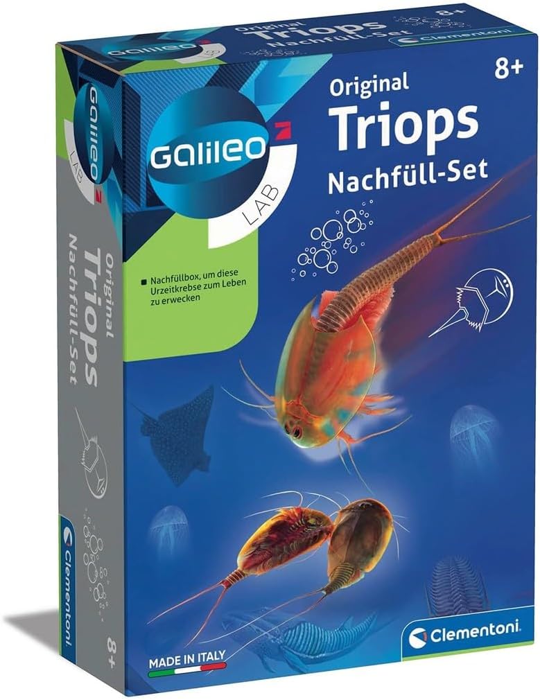 Clementoni Clementoni 69935 Galileo Lab Original Triops Refill Set - Breeding & Observing Prehistoric Crabs - Biology to Touch for Small Researchers - Toy for Children from 8 Years