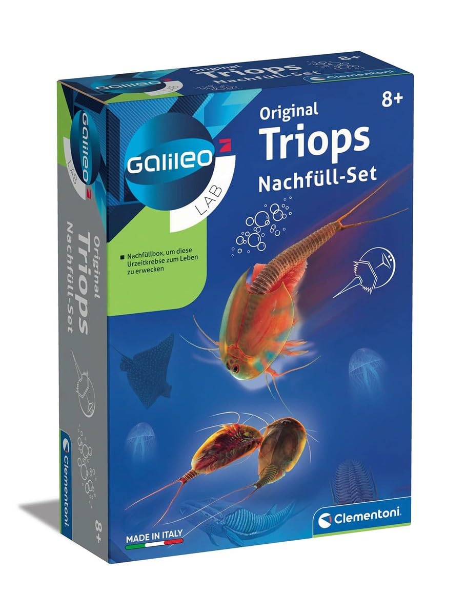 Clementoni Galileo Lab - Original Triops Refill Set, Growing & Observing Prehistoric Crabs, Toy for Children from 8 Years, Biology to Touch, for Little Researchers 69935