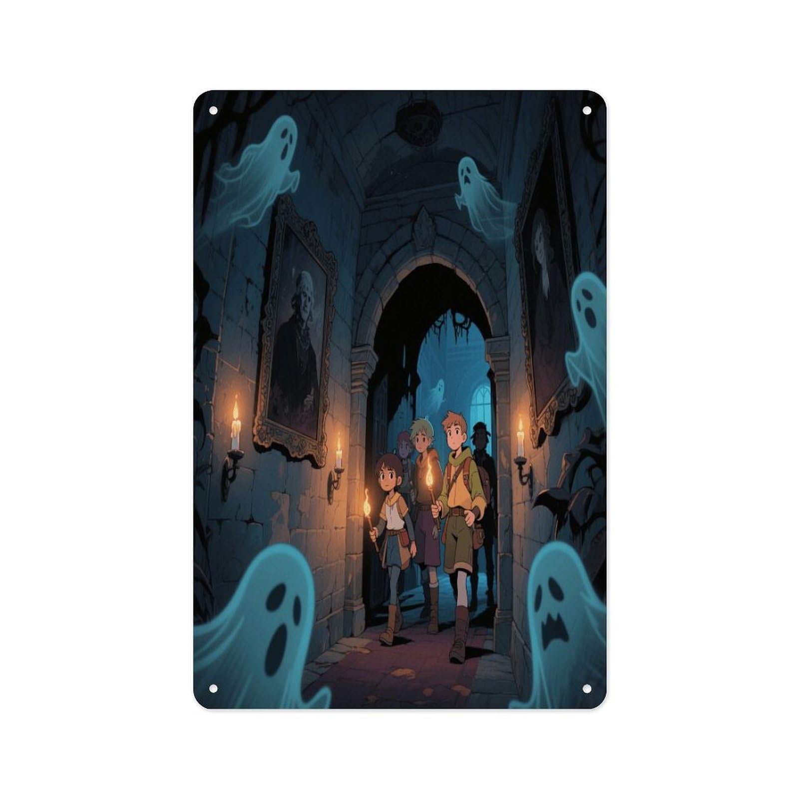 Fekiloot Style Ghost Castle Wall Decor Metal Signs Tin Signs Poster