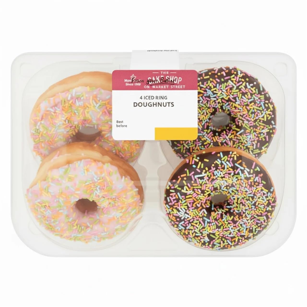 Morrisons Cake Shop Iced Ring Doughnuts 4 Pack