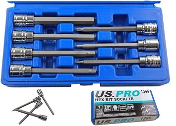 Bergen Long 7pc 3/8 HEX BIT SOCKET SET 3-10mm allen key B1123