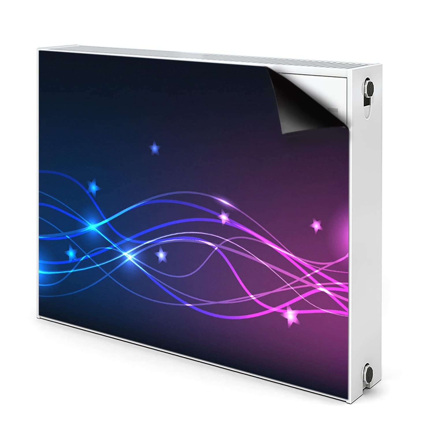 Tapis décoratif magnétique pour cache radiateur bleu 80x60cm - Couverture grille aération