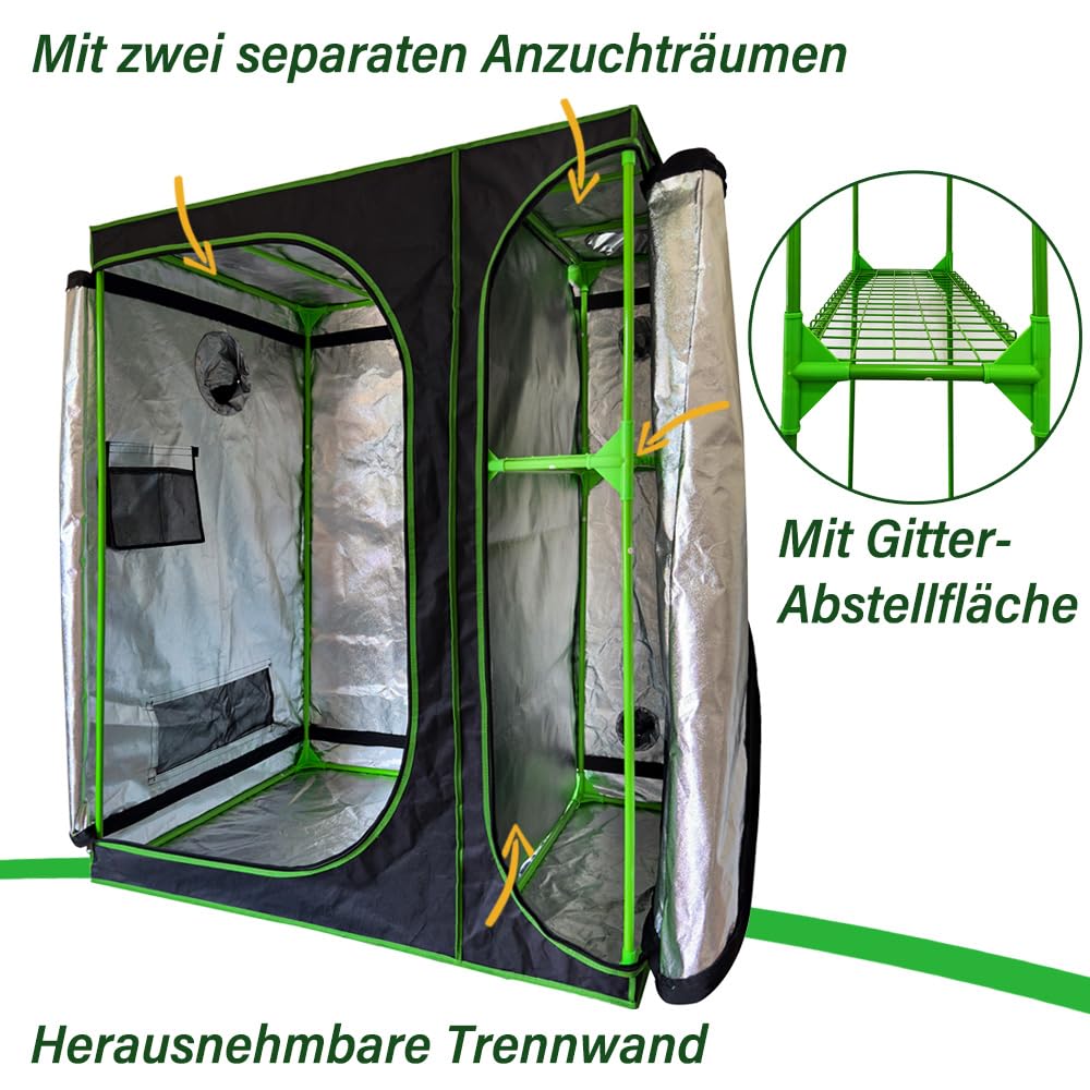 14 Tamaño Hidroponía Grow Tent Caja de Cultivo Interior Invernadero Tienda de Cultivo Gabinete de cría Kingpower, Tamaño:160 x 120 x 205 cm (14)