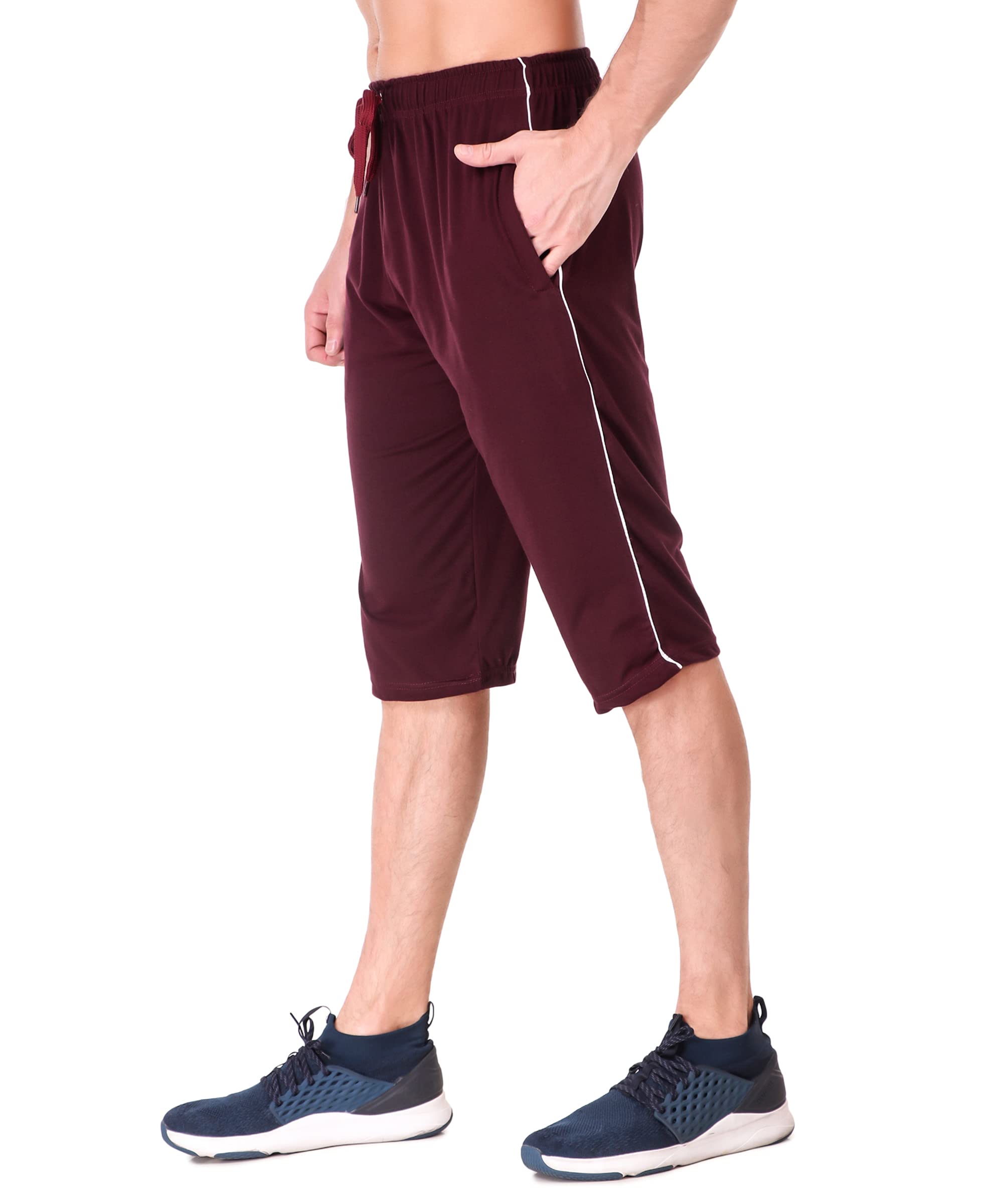 Men's Cotton Blend Sports Elastic Capris