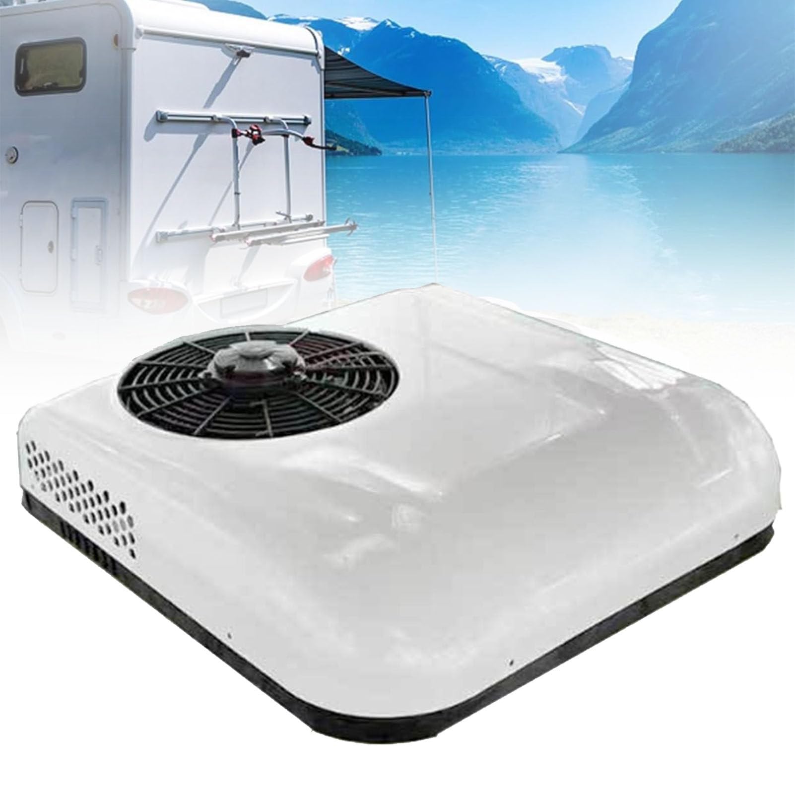 Olskfuh White Rooftop Air Conditioner For Rv,Dc Air Conditioning Unit For Trucks, Boats, Campers, And Travel Trailers,-12V