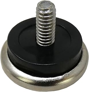 9451 1-1/4-Inch Threaded Stem Furniture Glides, 1/4-Inch Stem Diameter, Metal Base with Rubber Cushion, 4 count (Pack of 1),Silver