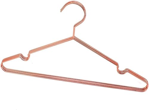 Miniatura 2 de Paquete de 10 perchas de 13 pulgadas para niños, color oro cobre rosa, con alambre de metal brillante, para almacenamiento y exhibición de camisas,