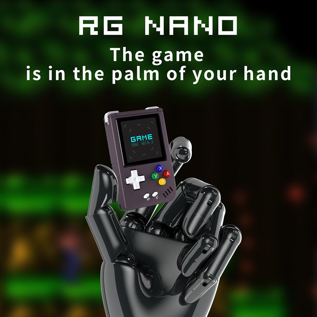 KANBUN RG Nano mini przenośna konsola do gier z 5000 grami, przenośna konsola do gier 64 GB z brelokiem, 1,5" IPS Full Fit Screen ręczna maszyna do gier MP3 w stylu retro do wielu emulatorów
