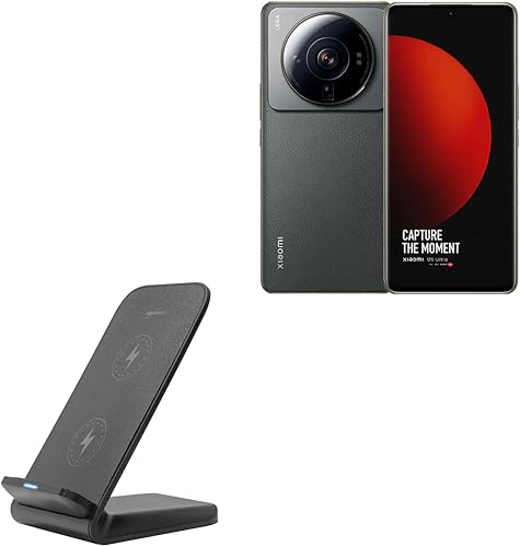 BoxWave Cargador compatible con Xiaomi 12S Ultra - Soporte inalámbrico de carga rápida (10W), sin cable no hay problema! Carga tu teléfono con