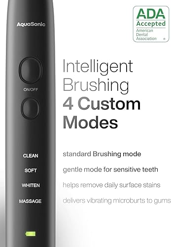 Miniatura 3 de Aquasonic Black Series Ultra Whitening Toothbrush – ADA Accepted Electric Toothbrush- 8 Brush Heads & Travel Case – 40,000 VPM Electric Motor &