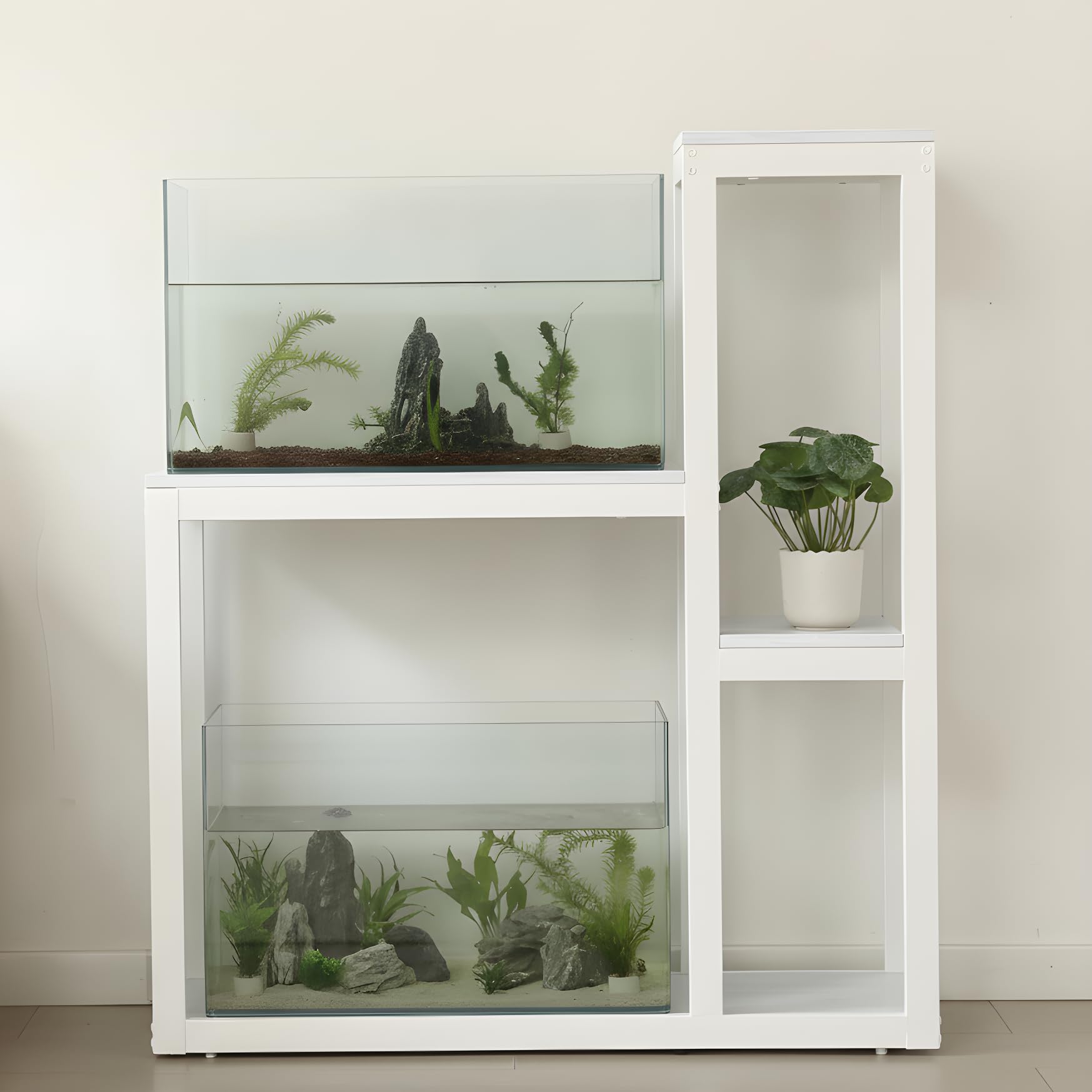 大型水槽3つフルセット　棚つき Amazon.co.jp: BTYJLEBE 水槽台 60cm水槽用 【多用途：キャビネット