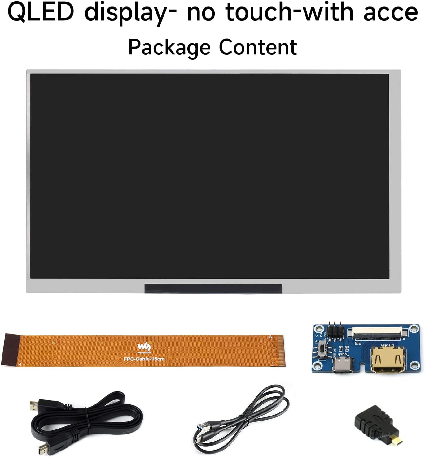 waveshare 7inch QLED Integrated Display Compatible with Raspberry Pi 5/4B/3B+/3B/2B/B+/A+/Zero/Zero W/WH/Zero 2W Supports Jetson Nano and Windows PC 1024 × 600 Resolution No Touch with Accessories