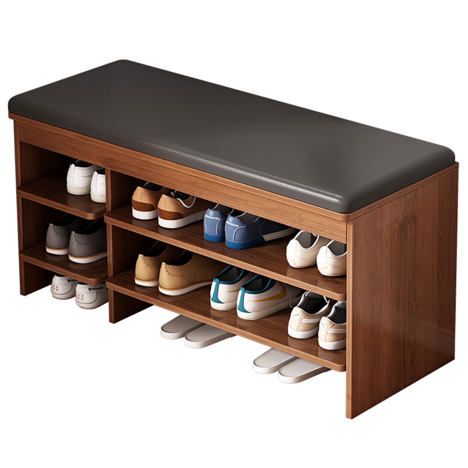 Tabouret à chaussures d'entrée moderne 80 cm en bois modèle D