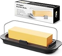 Pisol Airtight Butter Dish with Lid - Fits East/West Coast Sticks, Fridge Door & Countertop, BPA-Free, Microwave/Dishwasher Safe