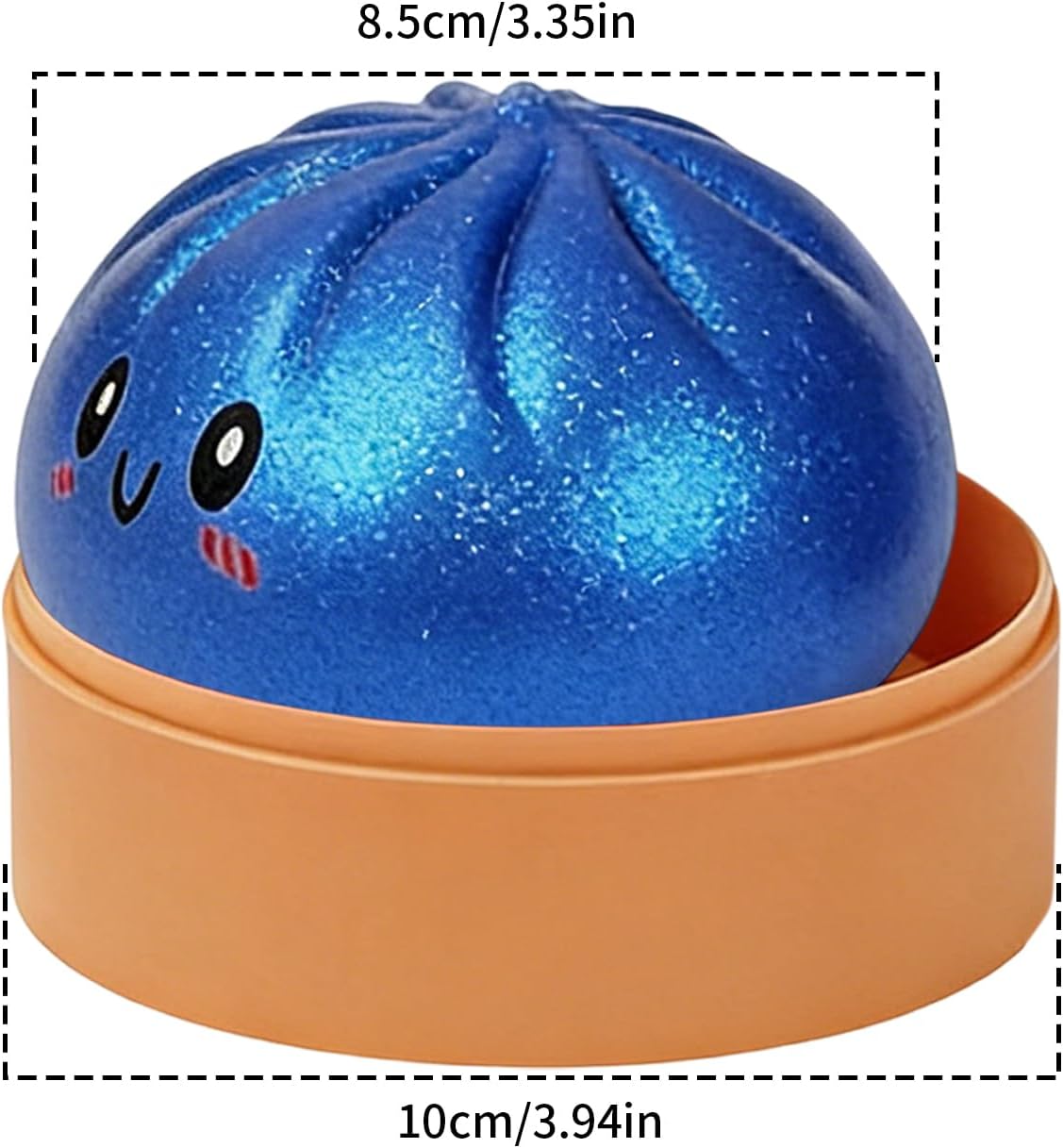 Soft Glitter Dumpling Toy, Dumpling Squishy Glitter, Funny Toy Stress Relief Bao Bun with Steamer, Soft Stress Ball Ravioli Squeeze Toys, for Children Adults