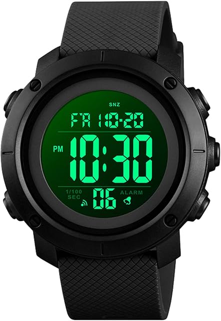 Men/Boys Digital Sports Watches for Gifts Waterproof LED Screen Wristwatch Clear Display Stopwatch Backlight Military Watch for Travel/Swimming/Drive