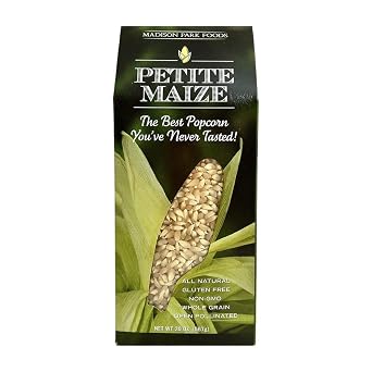 Petite Maize Gourmet Popping Corn - Single Origin One Lot American Farm - Open Pollinated, Non-GMO, Gluten Fee, All Natural, No Preservatives, Madison Park Foods, 20 Ounce Reusable Box