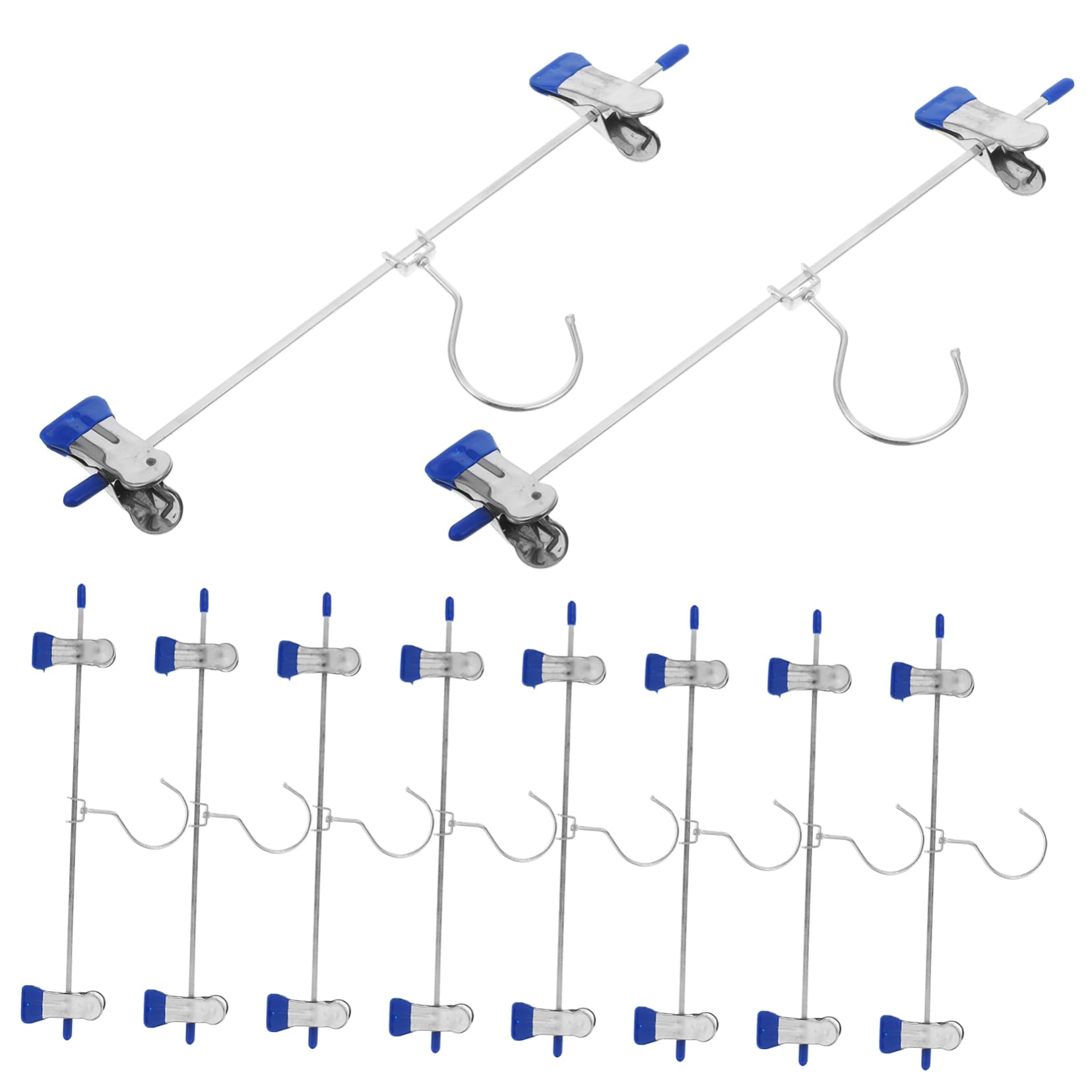 ULTECHNOVO 10pcs Metal Pants Hangers with Clips Clips for Space Saving Wardrobe Organization Swivel Hook for Easy Access for Shorts and Trousers