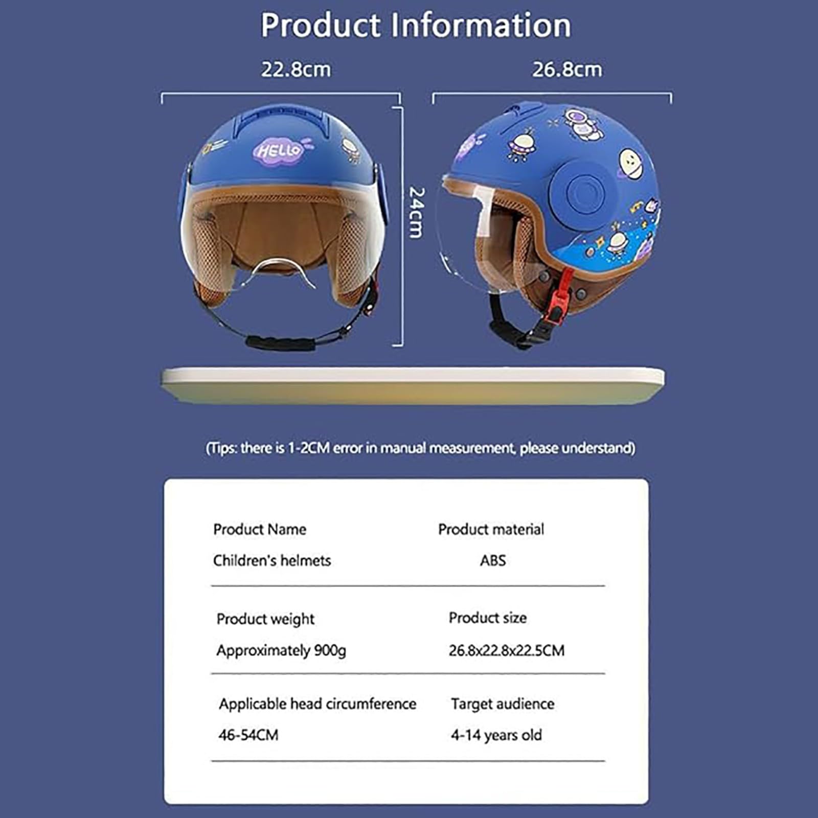 Casque De Moto Pour Enfants, Scooter, Cyclomoteur, Casque Jet Avec Visière Solaire, Mignon Pour Filles, Pour Garçons, Taille 5-12 Ans, 46-54CM