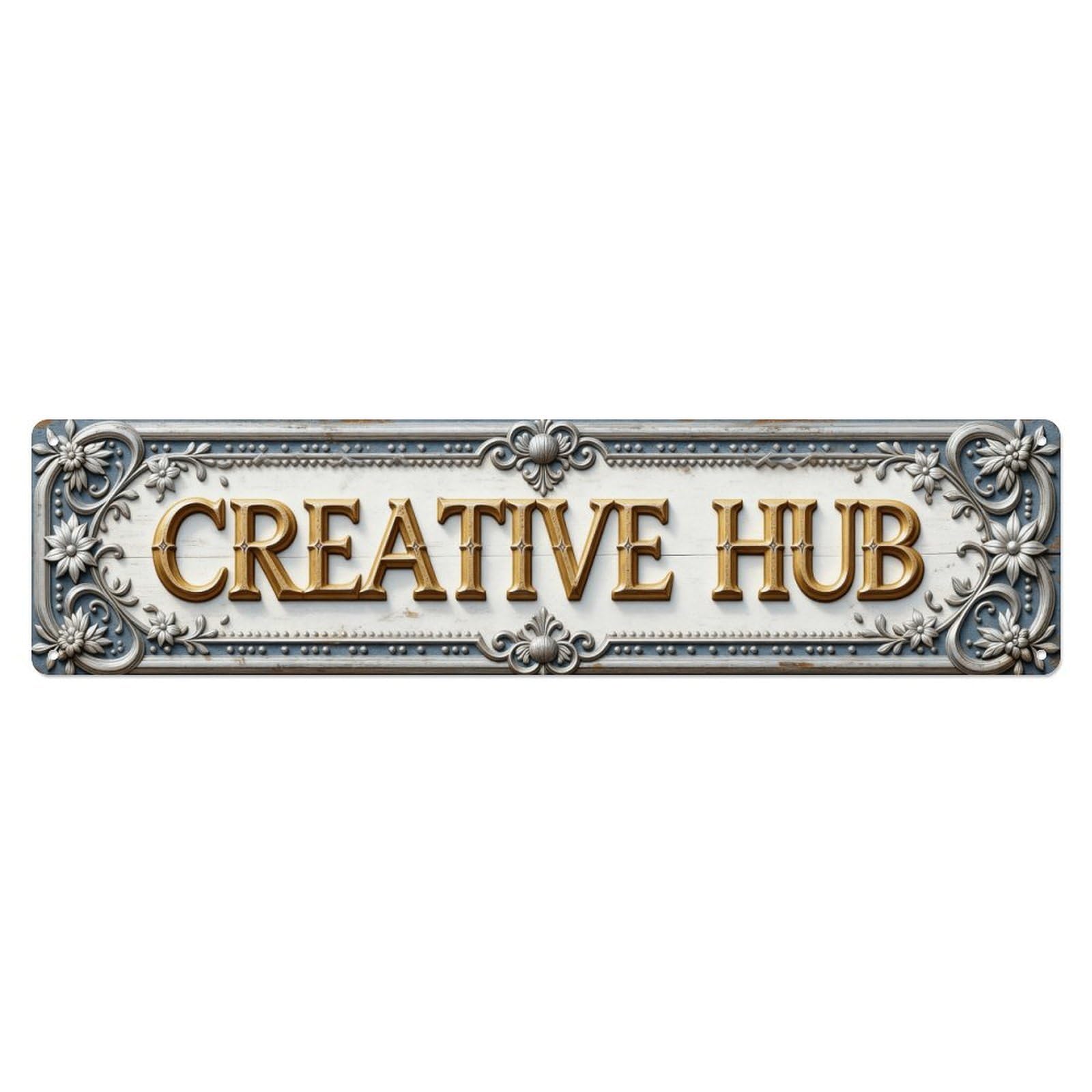 Creative Hub Ornate Vintage Sign Metal Tin Sign Plaque
