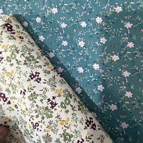 Image of 9.8 inch x 9.8 inch(25 * 25CM) Cotton Fabric DIY Making Supplies Quilting Patchwork Fabric Fat Quarter Bundles DIY for Quilting Cotton Patchwork Cushions (Small Flowers Mix, 9.8 inch x 9.8 inch)