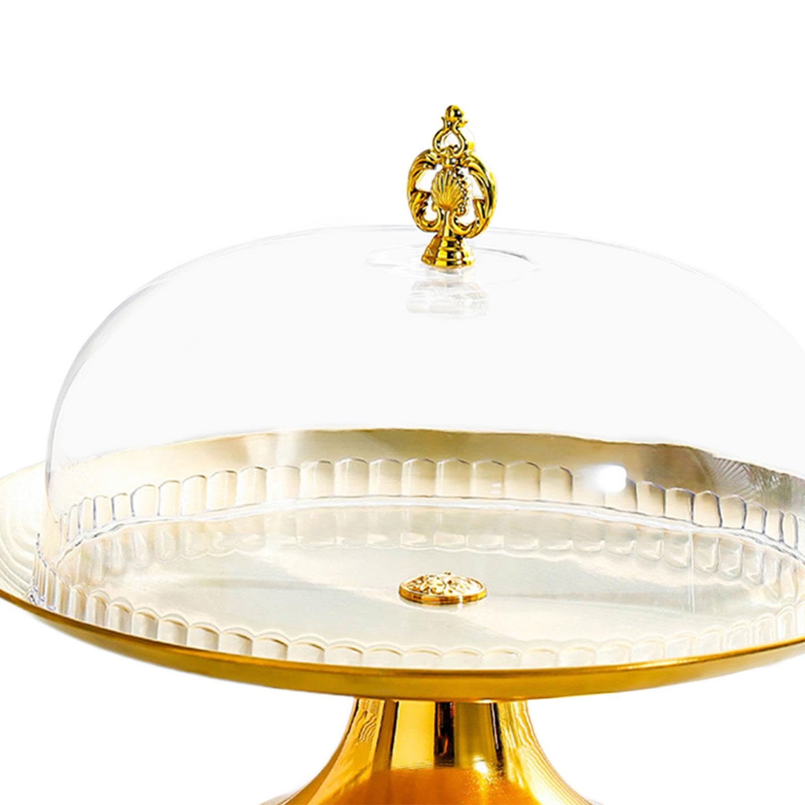 Présentoir à Gâteaux sur Pied, Polyvalent, Réutilisable et élégant, avec Couvercle En Forme de Dôme, Idéal pour Pâtisseries, Biscuits, Amuse-gueules E, 30 cm