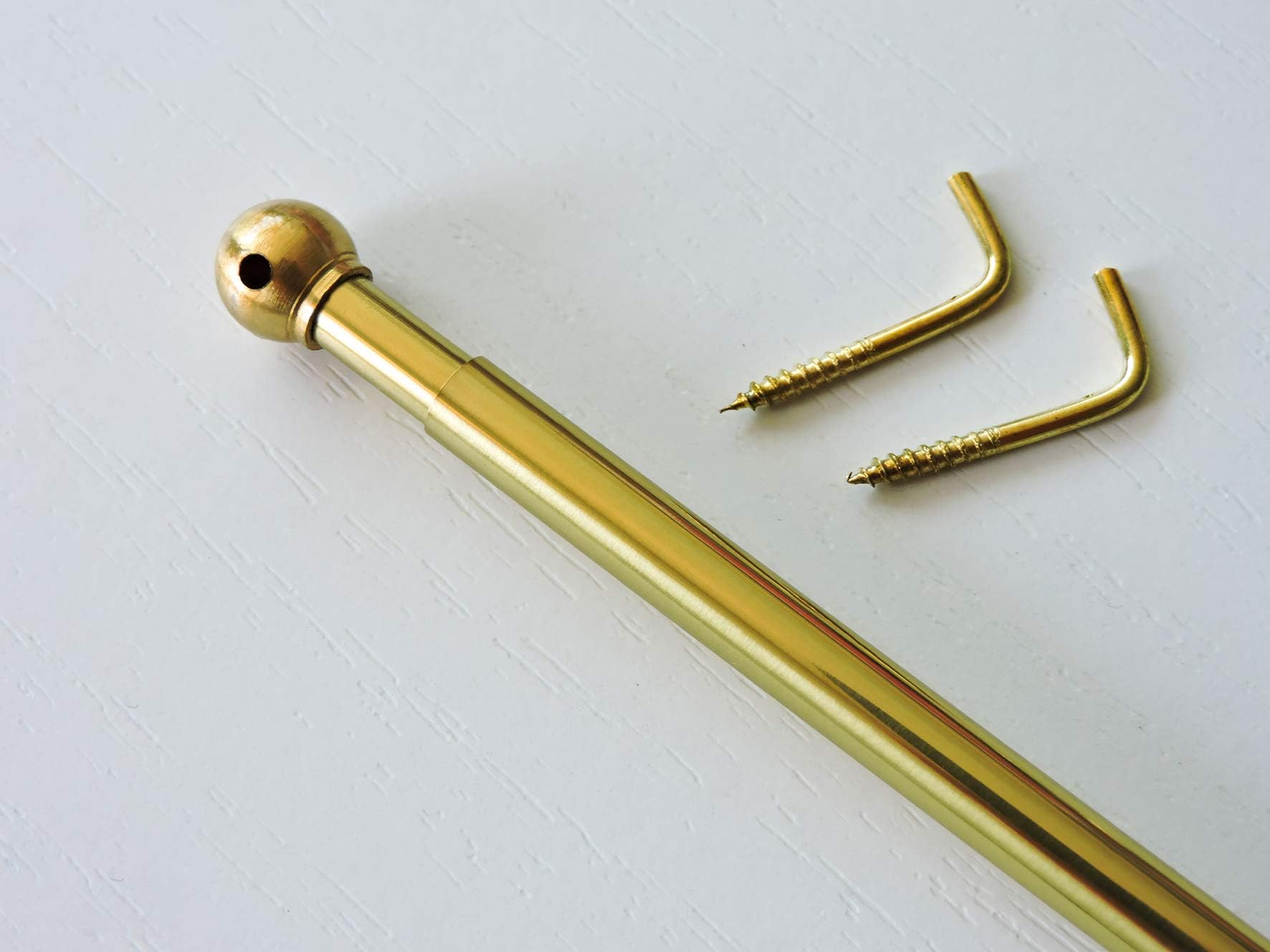 Net Curtain Cafe Rod, Extendable, 120 cm - 215 cm, Brass effect ...