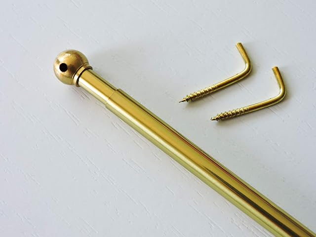 Wand Ø7 extendable cm 30-50 polished brass
