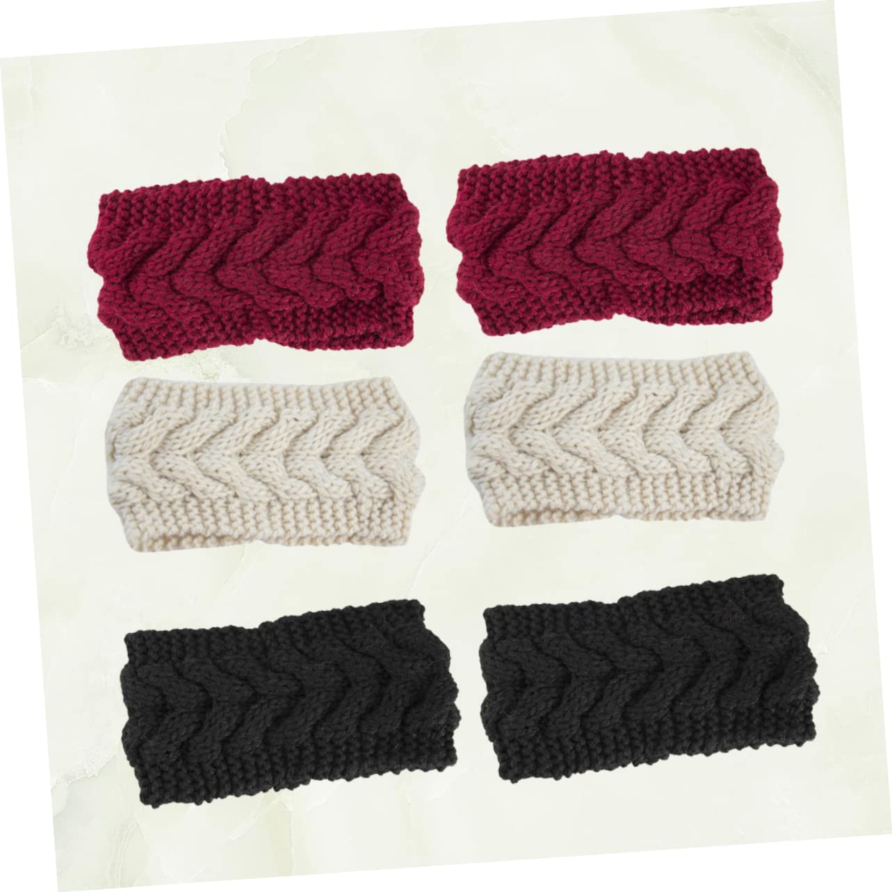 SOESFOUFU Warm Woolen Hair Band for Women 6pcs Set Knitted Knotted Headband Fashion Headdress Hair Accessories Winter Warmth