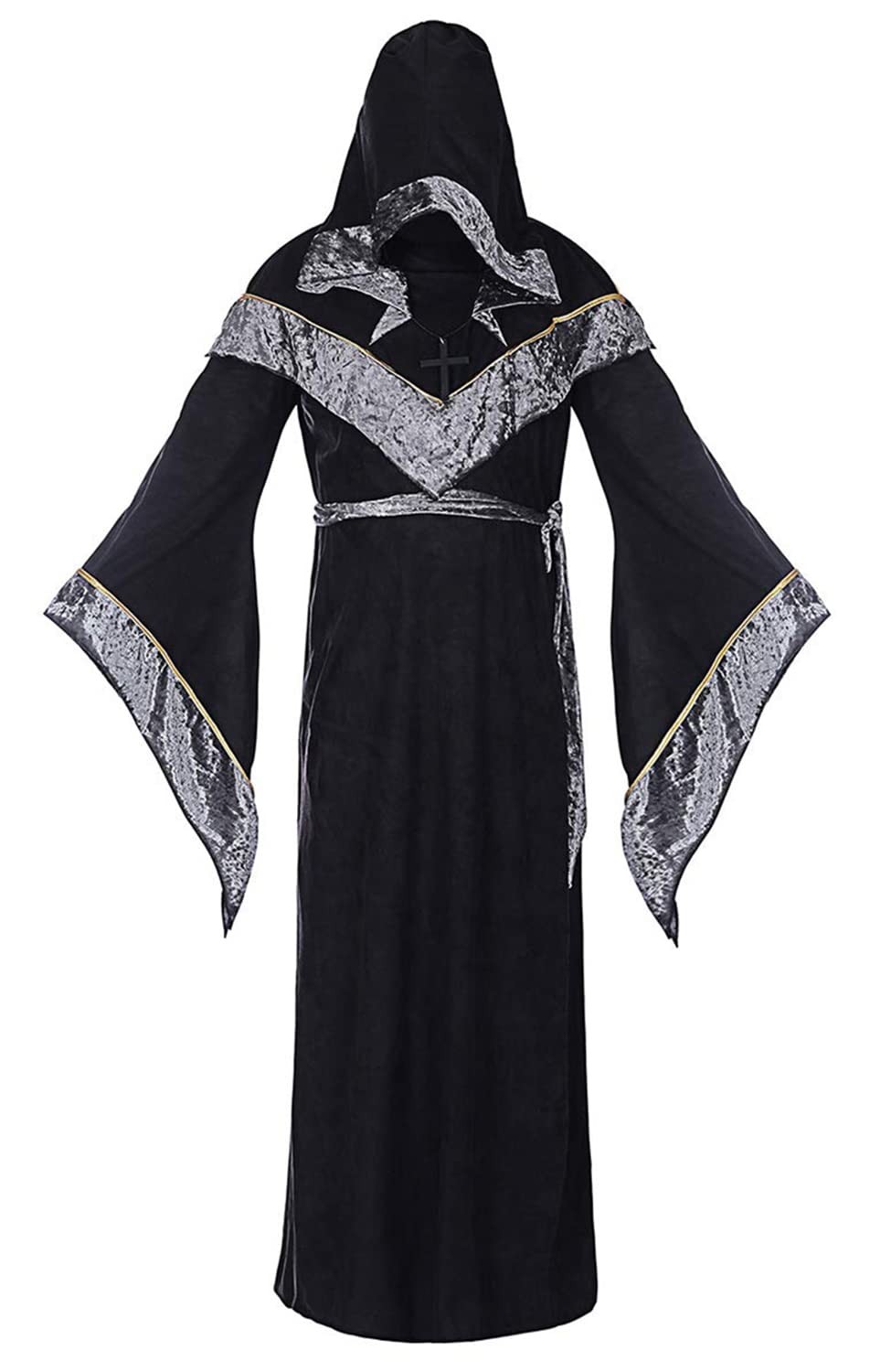 Medieval Reeve Costume Snapklik.com : WISHU Mens Halloween Costume Sorcerer Robe, Medieval ...