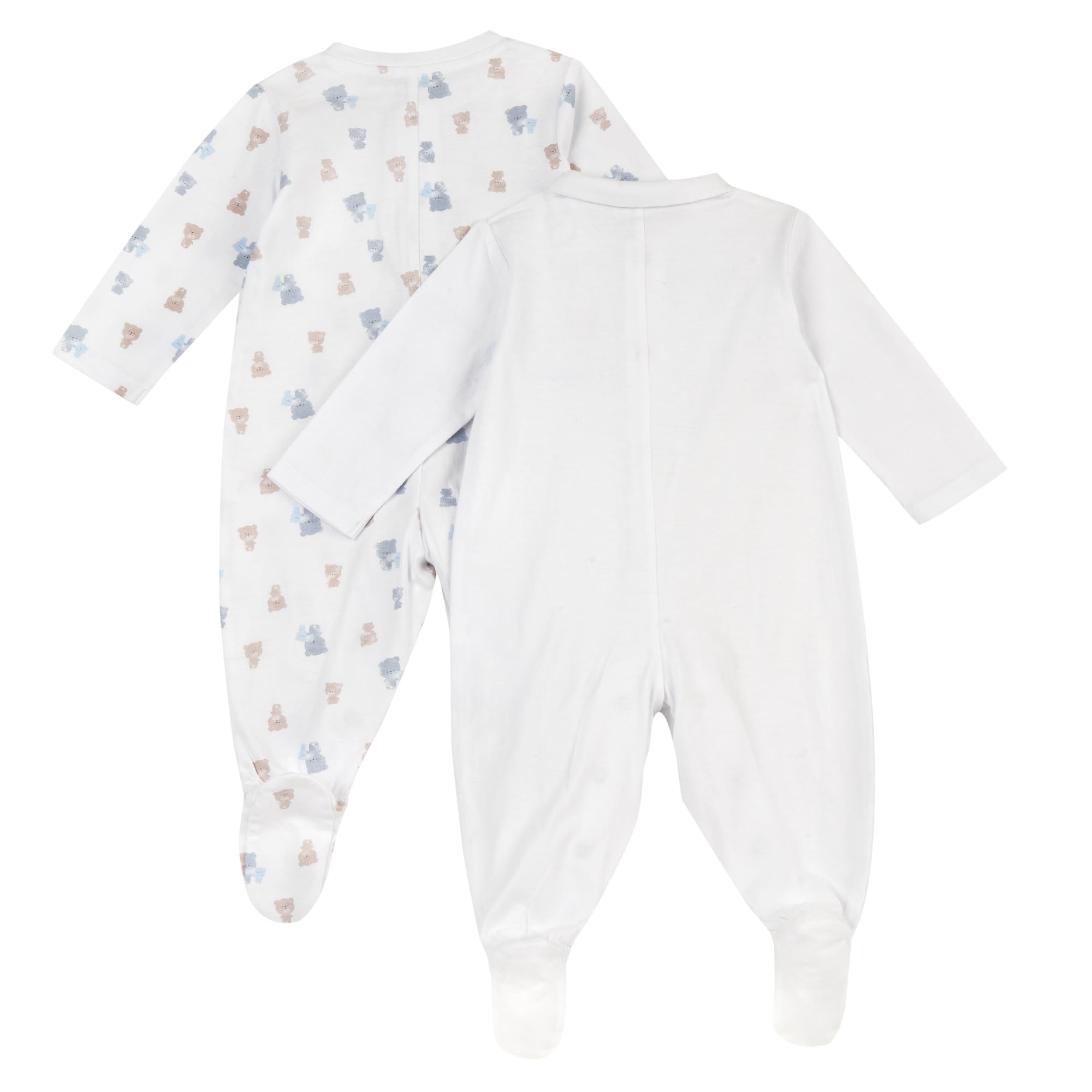 Prénatal, Set 2 Tutine Neonato 100% Cotone, con Comoda Apertura con Bottoncini, Ideali per la Primavera