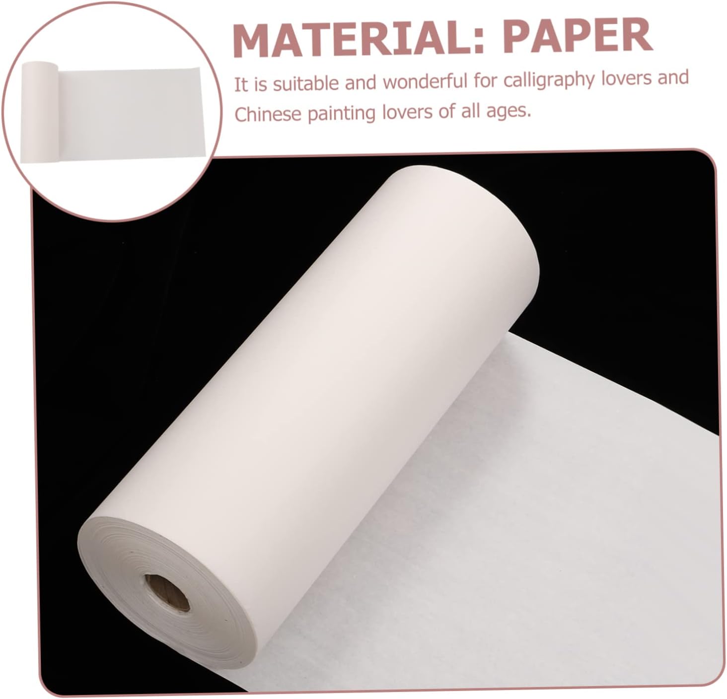DIYEAH 1roll Thickened Rice Paper Xuan Paper for Chinese Calligraphy Painting for Students and Beginners Lightweight Portable Writing Drawing