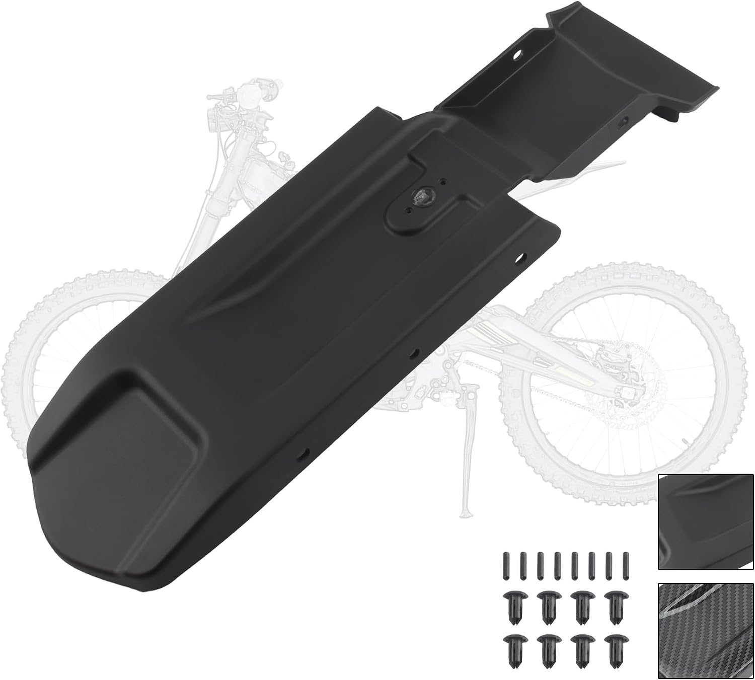 Motorcycle Surron Rear Seat Mudguard,Plastic Electric Dirt Bike Back Mud Base Protective for Seyway Sur-Ron Light Bee X and S(Black)