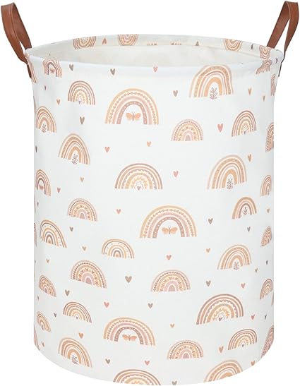 Boho Rainbow Laundry Hamper,Girls Laundry Hamper,Waterproof foldable canvas laundry basket,Baby Nursery Hamper,Gift Basket,Room Decor(Rainbow)